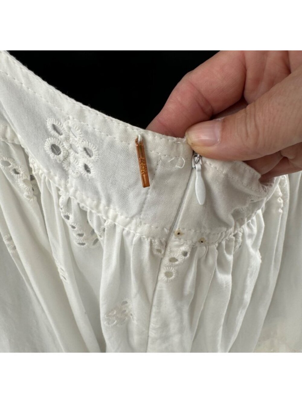 MISA Los Angeles Allegra Women's Allegra White Eyelet Lace Maxi Dress V-Neck Spa - Picture 9 of 16